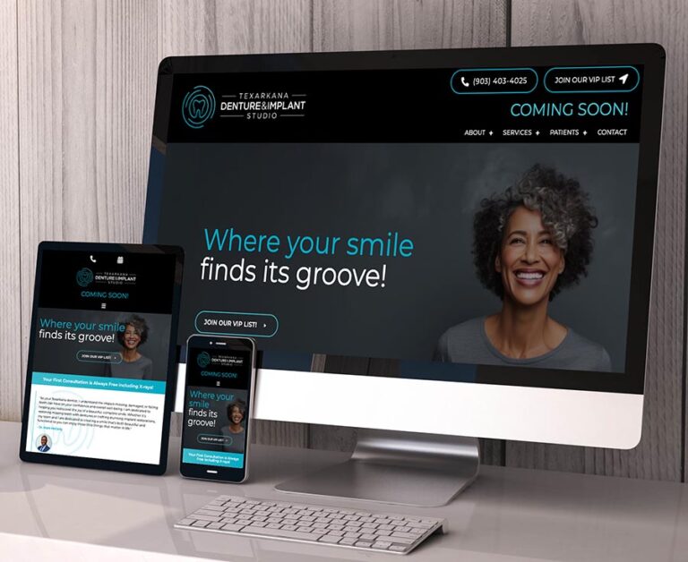Texarkana Denture Implant website screenshot
