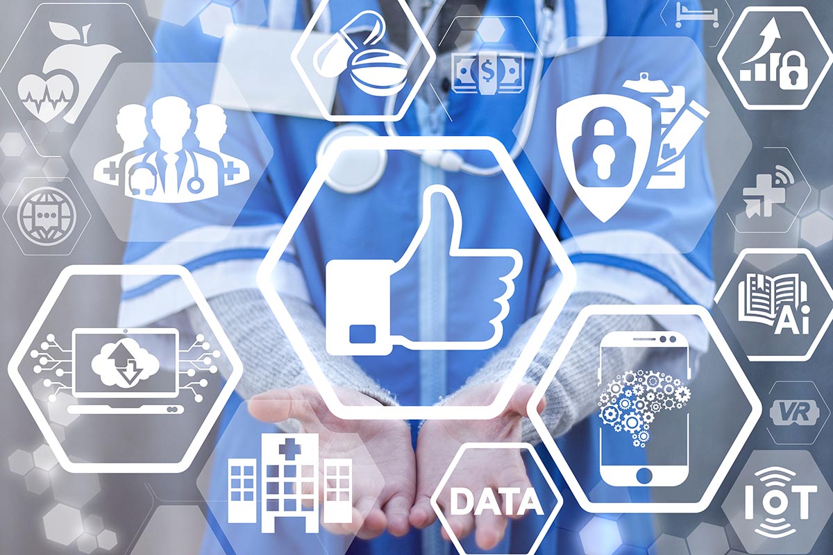 Like Health Care Web Network Technology Concept. Doctor offers t