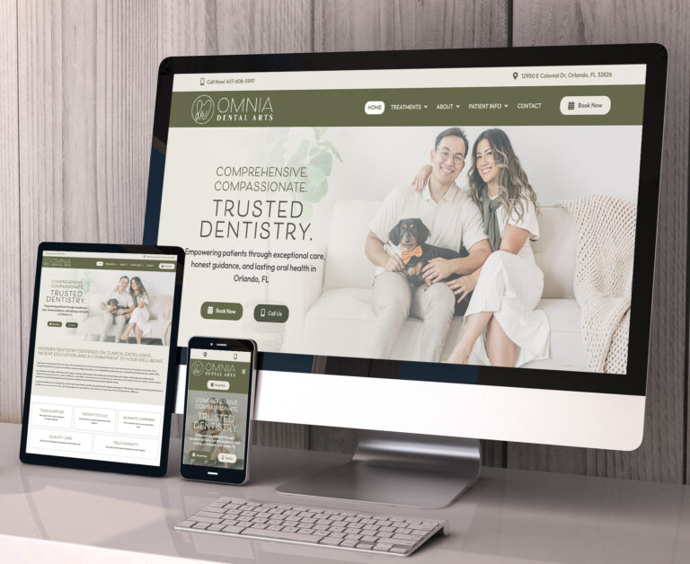Omnia Dental Arts website screenshot