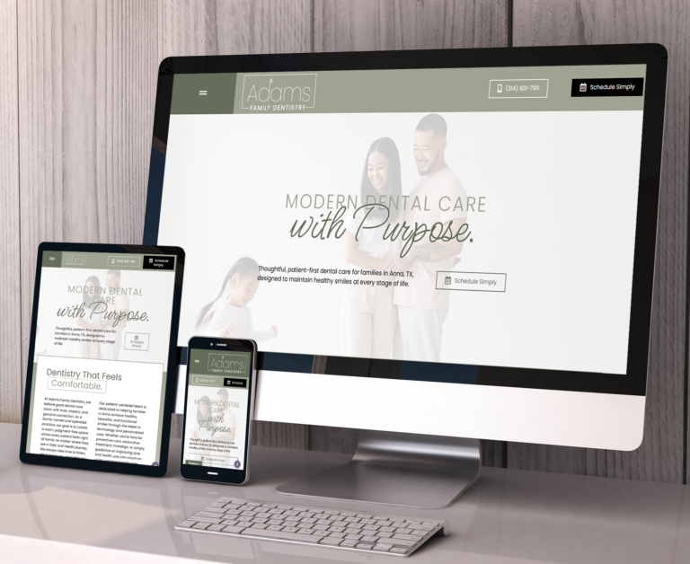 Adams Family Dentistry website screenshot