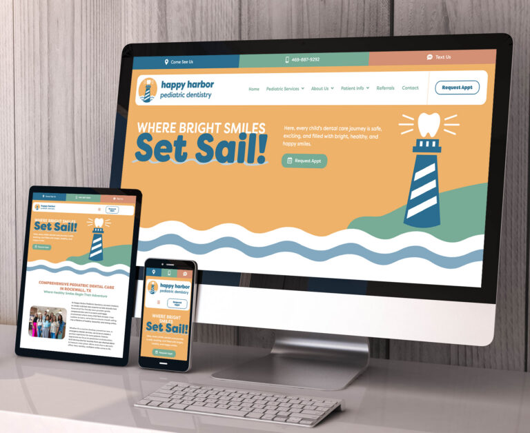 Happy Harbor Pediatric Dentistry website screenshot