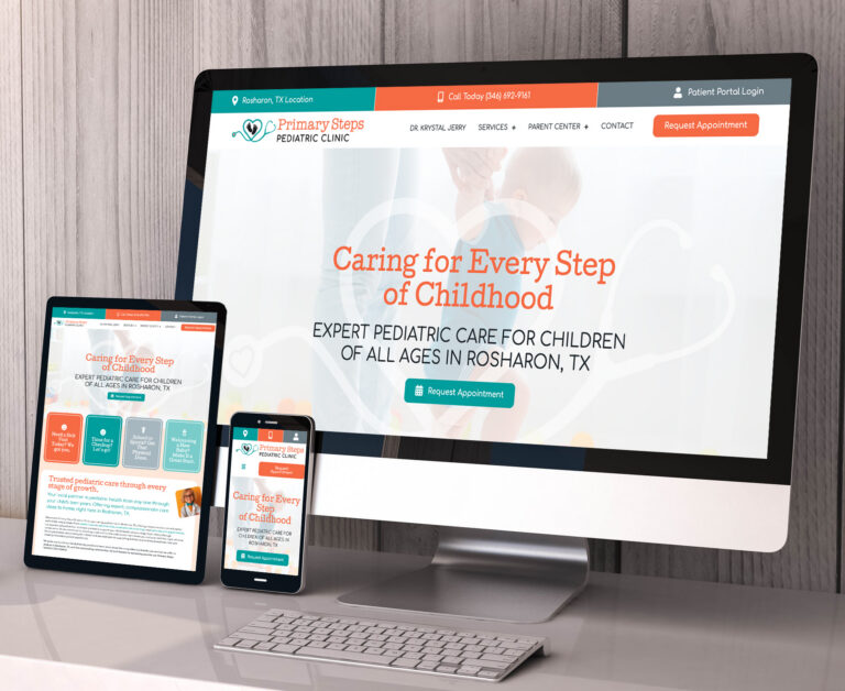 Primary Steps Pediatric Clinic website screenshot