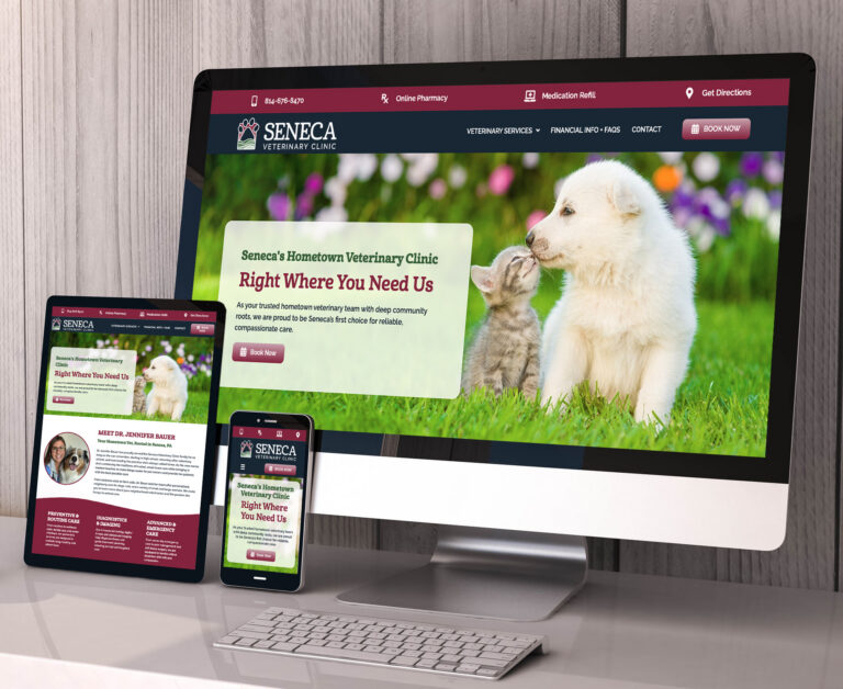 Seneca Veterinary Clinic website screenshot